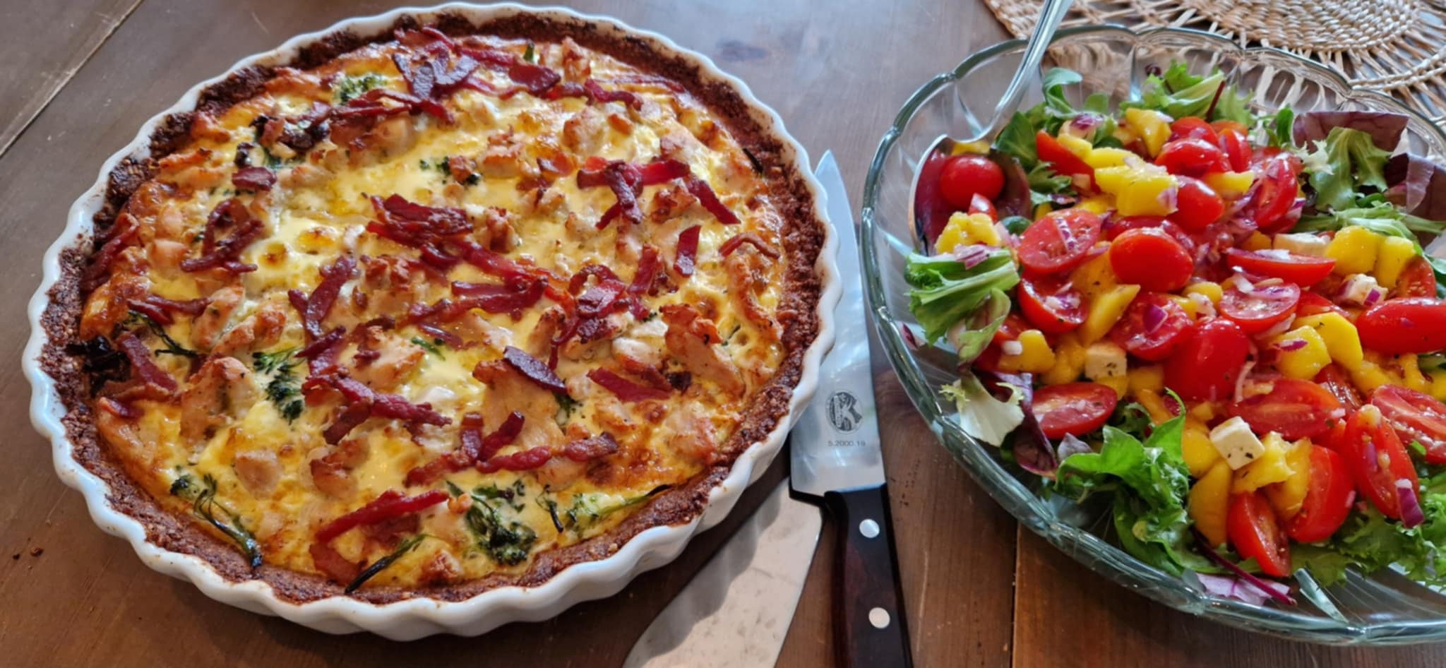 Kylling- og bacon pai